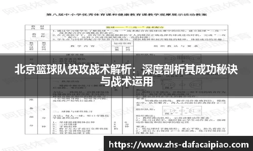 北京篮球队快攻战术解析:深度剖析其成功秘诀与战术运用